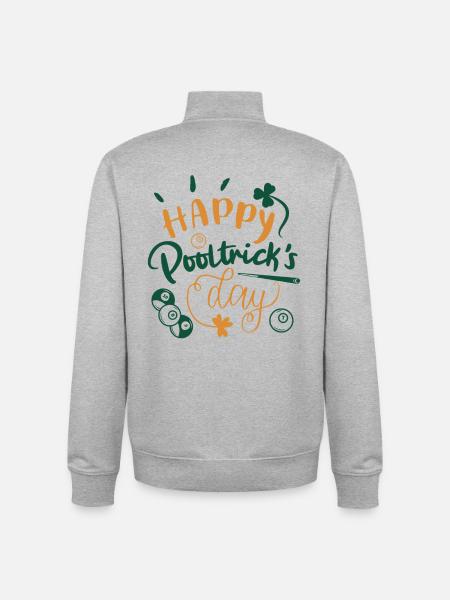 Billard St. Patrick - Sweat zippé unisexe en coton bio Stanley/Stella - gris chiné