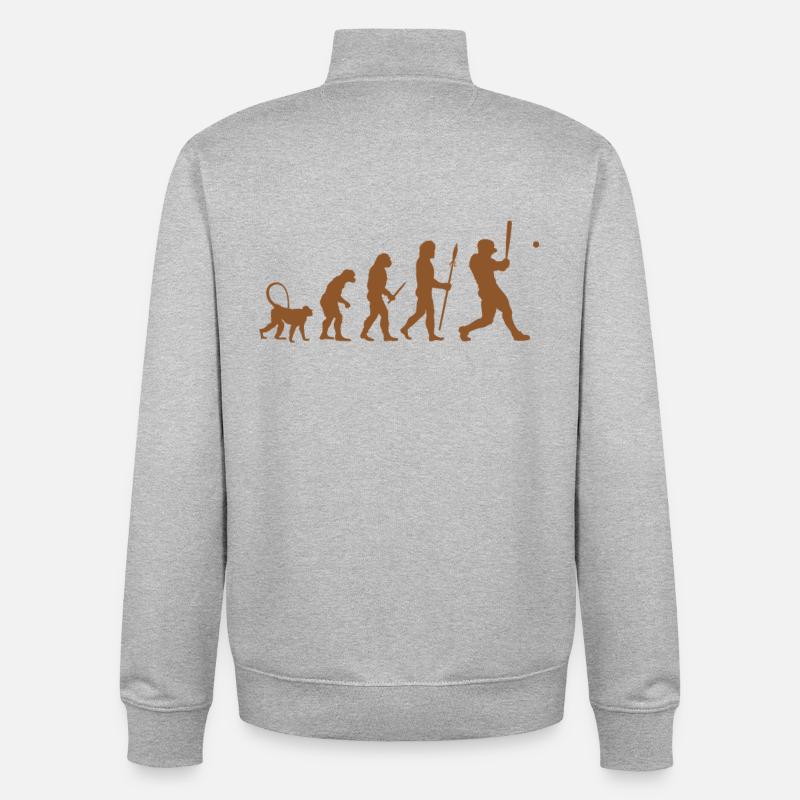 Baseball Evolution - Unisex Organic Zip Sweatshirt von Stanley/Stella - Grau meliert