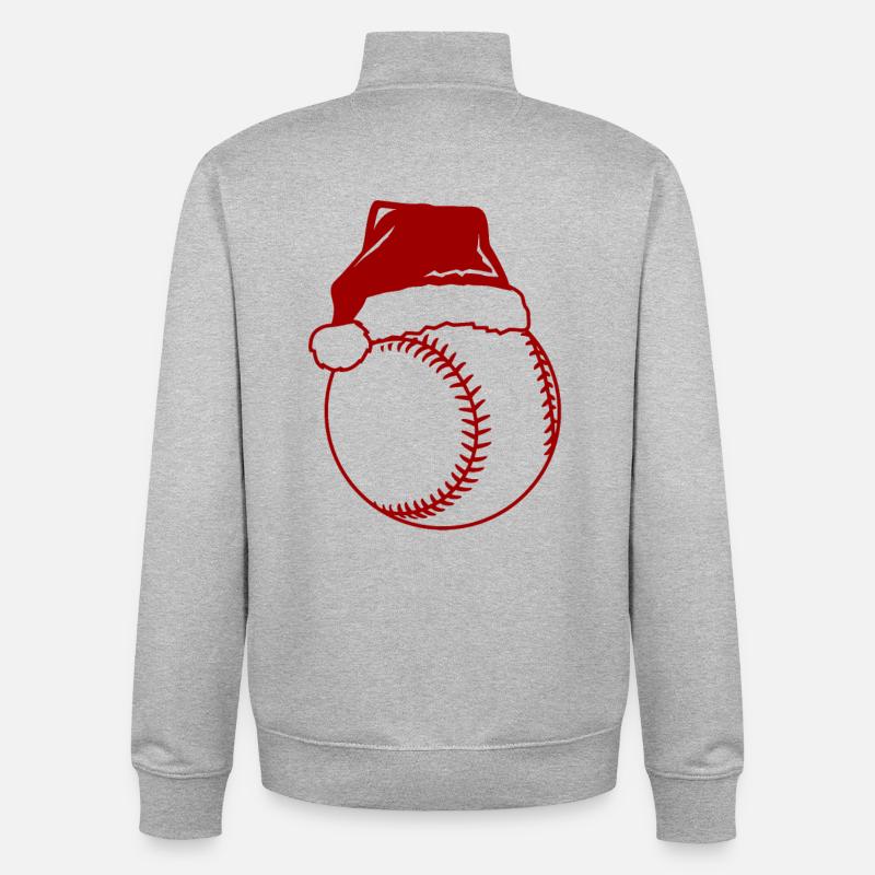 Baseball de Noël - Sweat zippé unisexe en coton bio Stanley/Stella - gris chiné