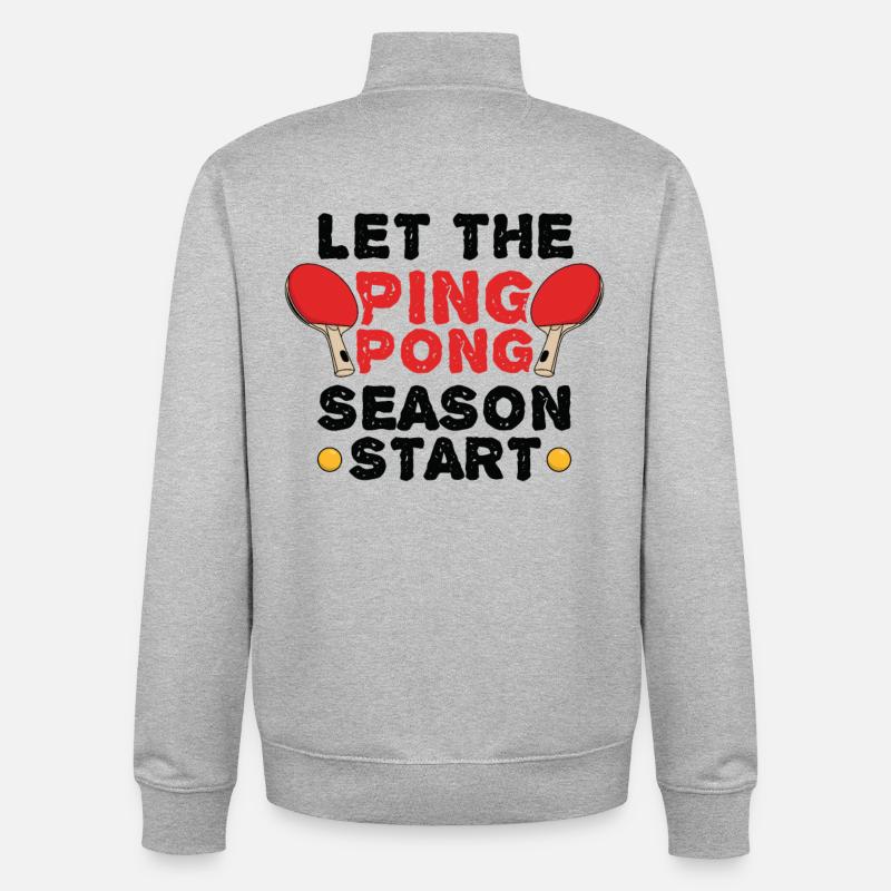 Saison de tennis de table - Sweat zippé unisexe en coton bio Stanley/Stella - gris chiné