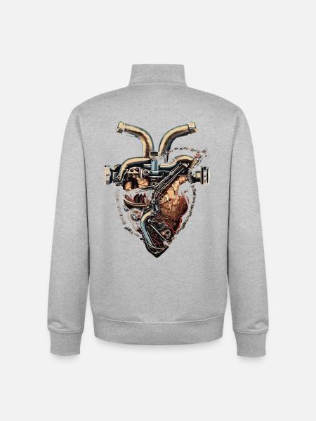 Mechanic Heart - Unisex Organic Zip Sweatshirt by Stanley/Stella - heather grey