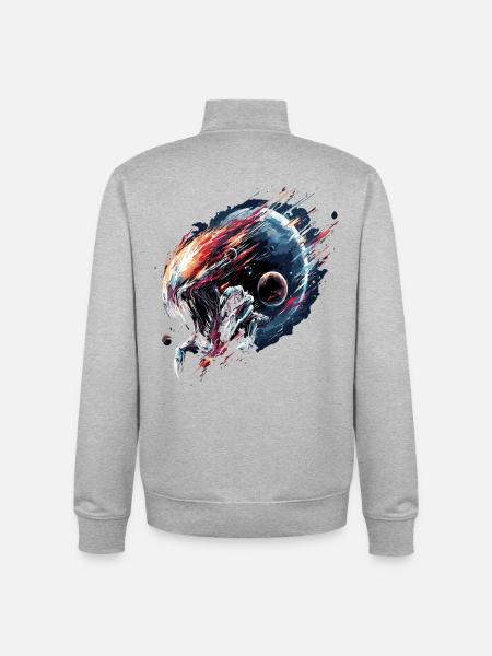 Alien Creature Planet Sci-Fi - Unisex Organic Zip Sweatshirt by Stanley/Stella - heather grey