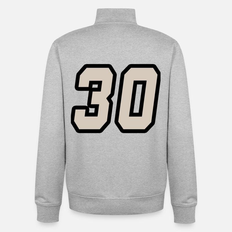 NUMMER DREISSIG 30 - Unisex Organic Zip Sweatshirt von Stanley/Stella - Grau meliert