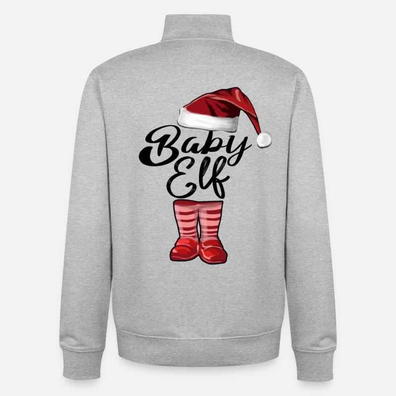 Bébé Elfe – Douce Conception de Noël - Sweat zippé unisexe en coton bio Stanley/Stella - gris chiné