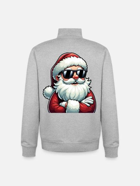 Santa Chill with sunglasses - Unisex Organic Zip Sweatshirt by Stanley/Stella - heather grey