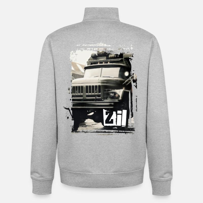 ZIL 131 RDA - Sweat zippé unisexe en coton bio Stanley/Stella - gris chiné