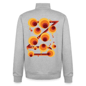 Abstraktes Polka Dot Kreismuster - Unisex Organic Zip Sweatshirt von Stanley/Stella - Grau meliert - Hinten - AI Model Male 185 light (185cm)