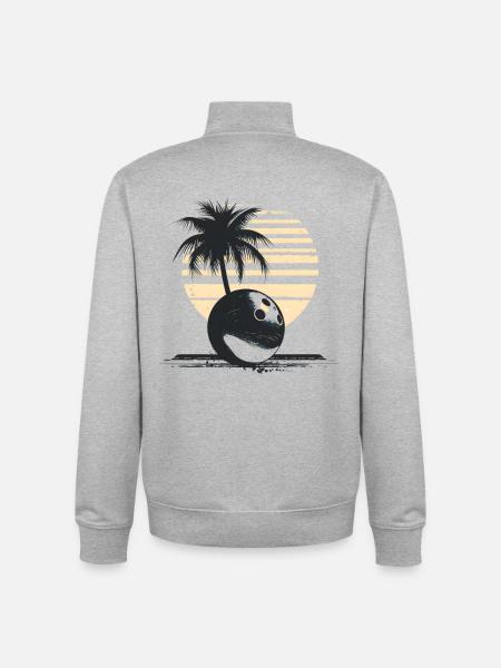 Bowling Sketch - Unisex Organic Zip Sweatshirt by Stanley/Stella - heather grey