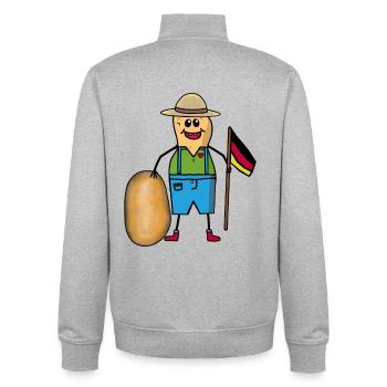 Arachide Allemagne Pomme de terre Légumes Pays Agriculteurs - Sweat zippé unisexe en coton bio Stanley/Stella - gris chiné - Dos - AI Model Male 185 light (185cm)
