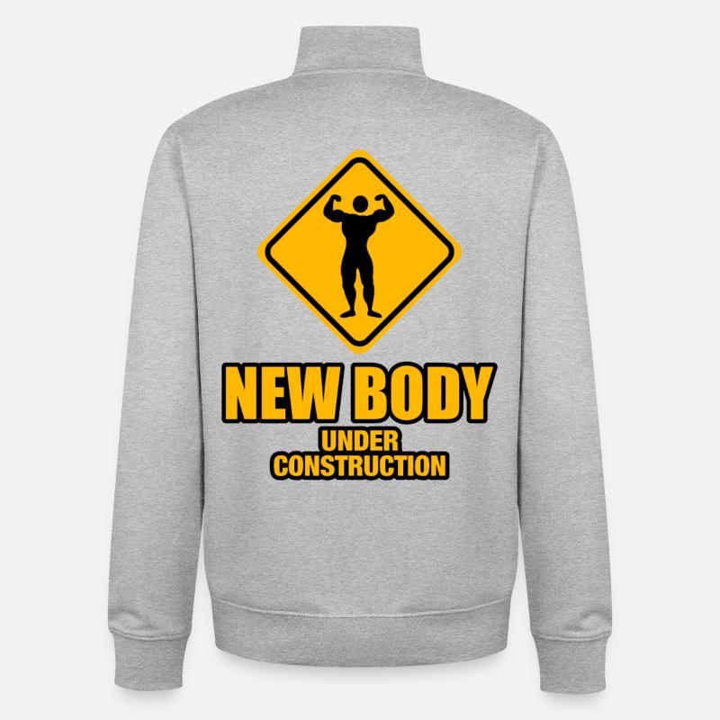 new body under construction - Unisex Organic Zip Sweatshirt von Stanley/Stella - Grau meliert