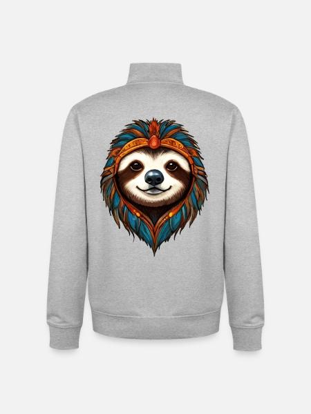 Chief of the Sloths - Unisex Organic Zip Sweatshirt by Stanley/Stella - heather grey