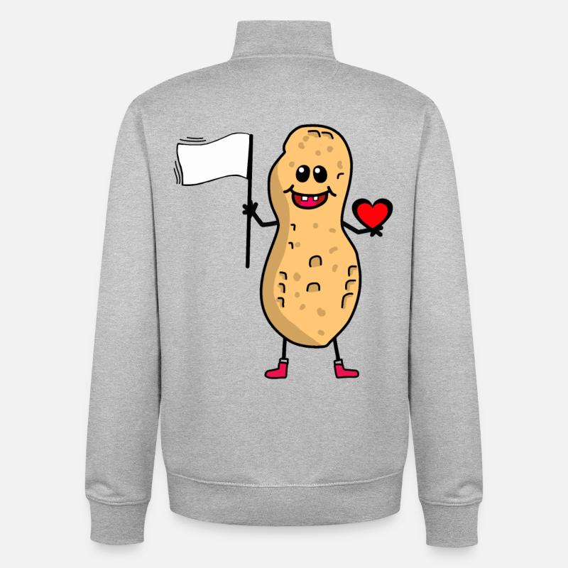 Erdnuss Weltfrieden Friedensfahne Frieden Freunde - Unisex Organic Zip Sweatshirt von Stanley/Stella - Grau meliert