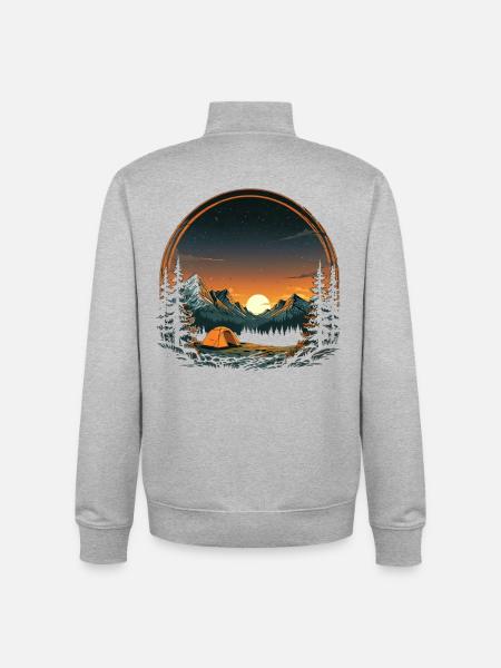 Outdoor Sunset - Unisex Organic Zip Sweatshirt by Stanley/Stella - heather grey