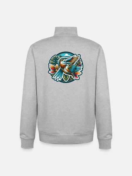 Vogelzüchter Ornithologe Vogelbeobachter - Unisex Organic Zip Sweatshirt von Stanley/Stella - Grau meliert