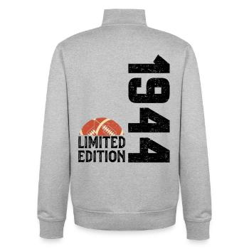 80th Anniversary 1944 Limited Edition Rugby - Unisex Organic Zip Sweatshirt by Stanley/Stella - heather grey - Back - AI Model Male 185 light (185cm)