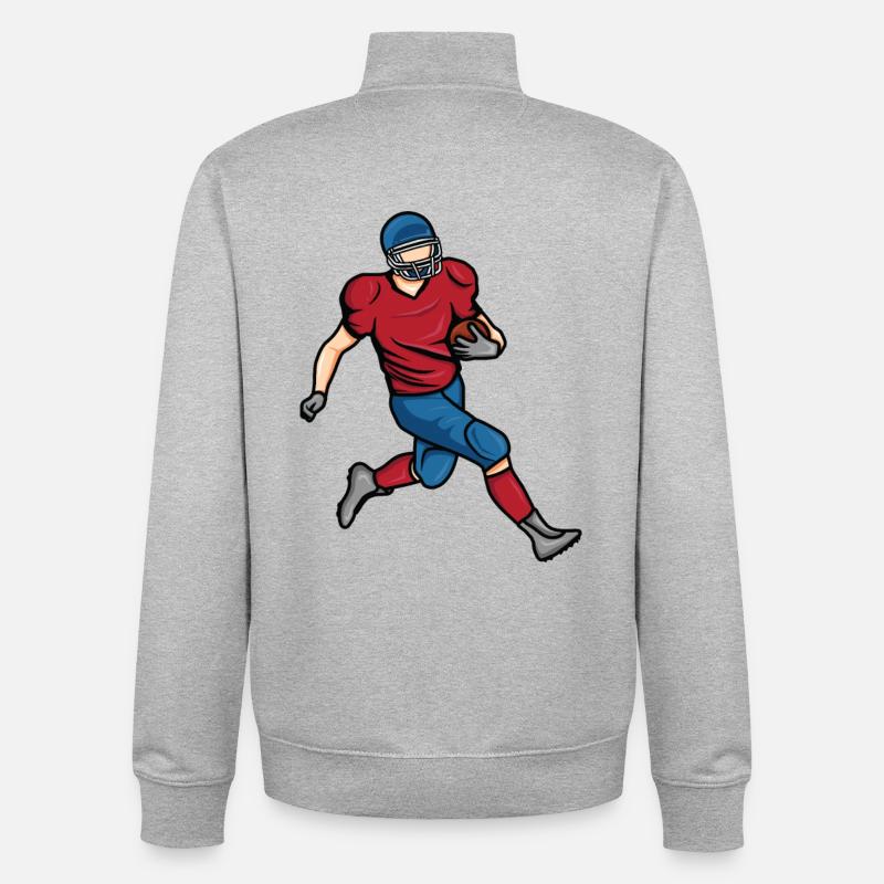Dessin de garçon de football - Sweat zippé unisexe en coton bio Stanley/Stella - gris chiné