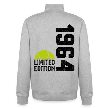 60th Anniversary 1964 Limited Edition Tennis - Unisex Organic Zip Sweatshirt by Stanley/Stella - heather grey - Back - AI Model Male 185 light (185cm)
