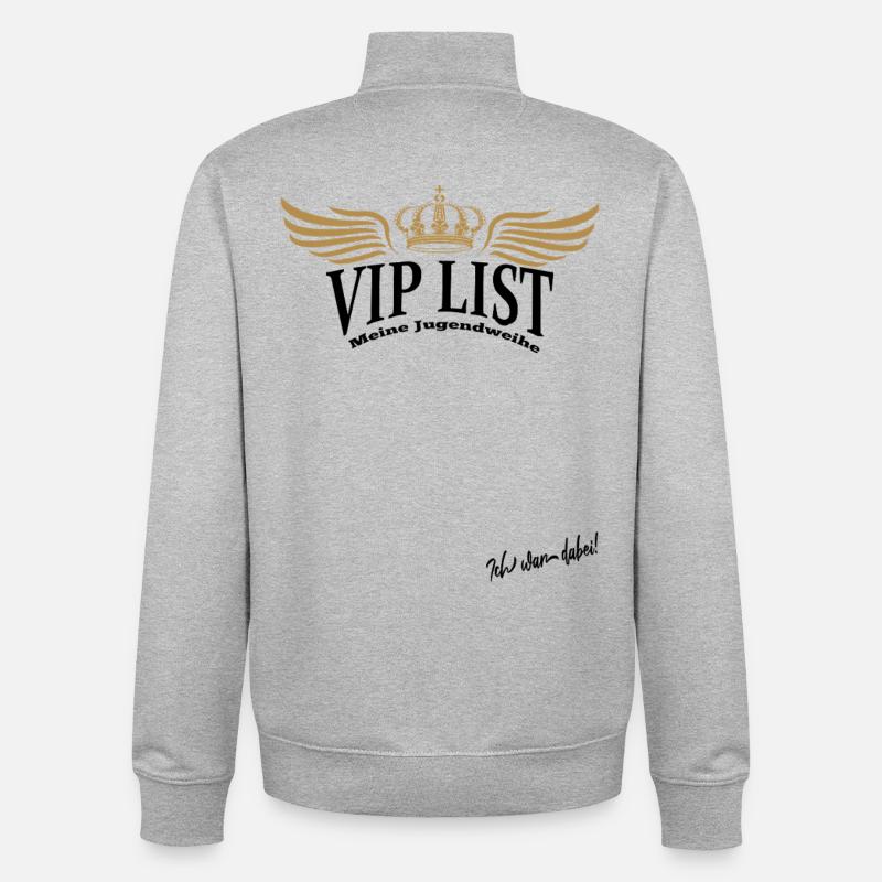 Jugendweihe Gästebuch - Jugendweihe 2026 - Unisex Organic Zip Sweatshirt von Stanley/Stella - Grau meliert