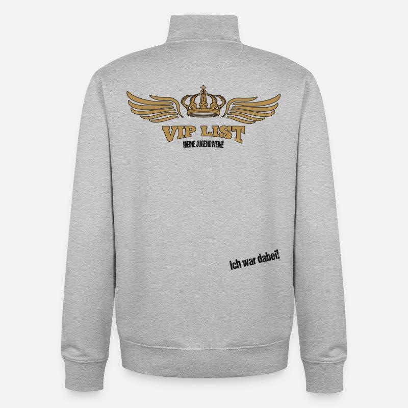 Jugendweihe Gästebuch - Jugendweihe 2026 - Unisex Organic Zip Sweatshirt von Stanley/Stella - Grau meliert