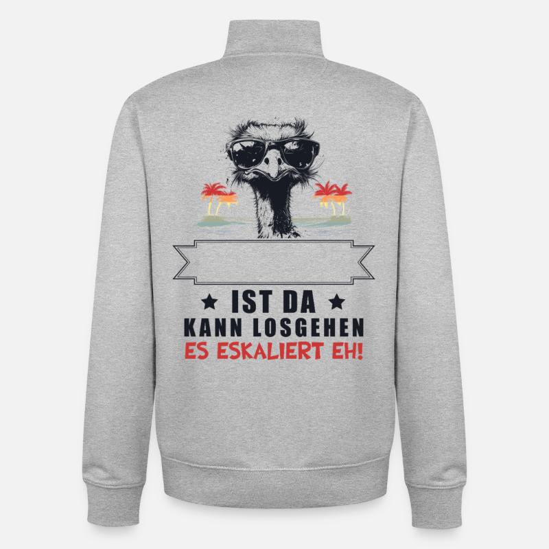 It's escalating anyway! Strauss Name Customizable - Unisex Organic Zip Sweatshirt by Stanley/Stella - heather grey