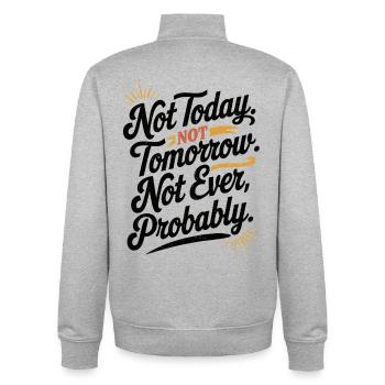 Faul Lustig Sarkastisch Retro Prokrastination Design - Unisex Organic Zip Sweatshirt von Stanley/Stella - Grau meliert - Hinten - AI Model Male 185 light (185cm)