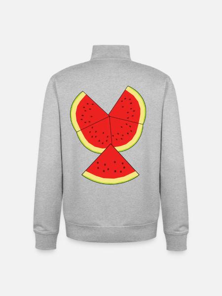 Melon Summer Refreshment Fruit Fruit - Unisex Organic Zip Sweatshirt by Stanley/Stella - heather grey
