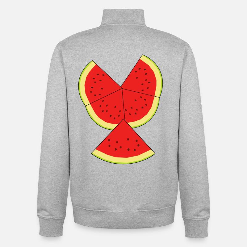 Melon Summer Refreshment Fruit Fruit - Unisex Organic Zip Sweatshirt by Stanley/Stella - heather grey