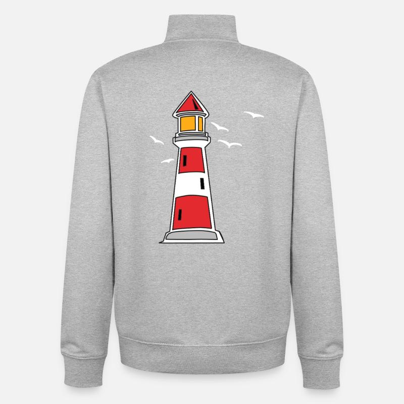 Leuchtturm See Küste maritim - Unisex Organic Zip Sweatshirt von Stanley/Stella - Grau meliert