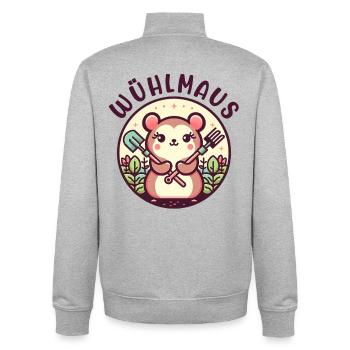 Wühlmaus Lustiges Motiv Hobbygärtnerin Geschenk - Unisex Organic Zip Sweatshirt von Stanley/Stella - Grau meliert - Hinten - AI Model Male 185 light (185cm)