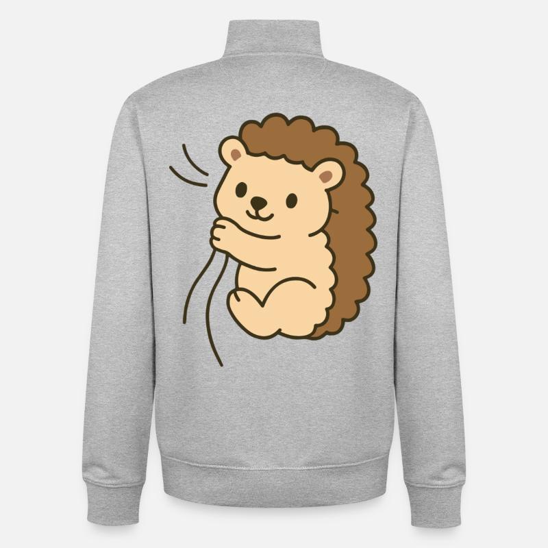 Bébé hérisson câlin - Sweat zippé unisexe en coton bio Stanley/Stella - gris chiné