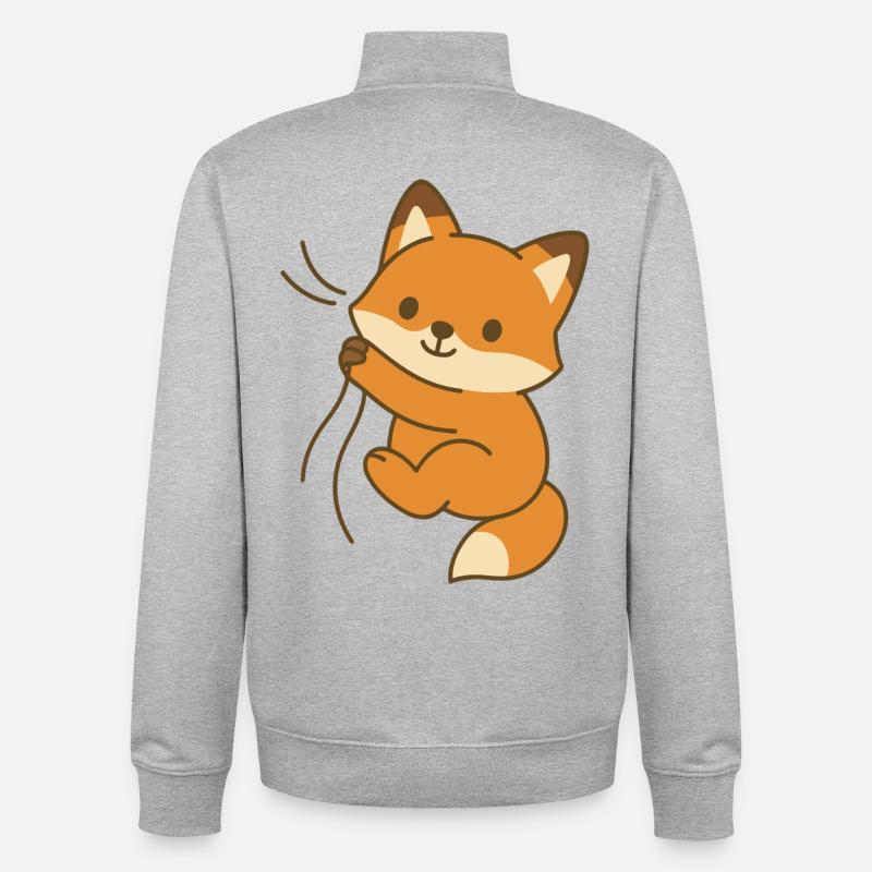 Renardeau douillet - Sweat zippé unisexe en coton bio Stanley/Stella - gris chiné