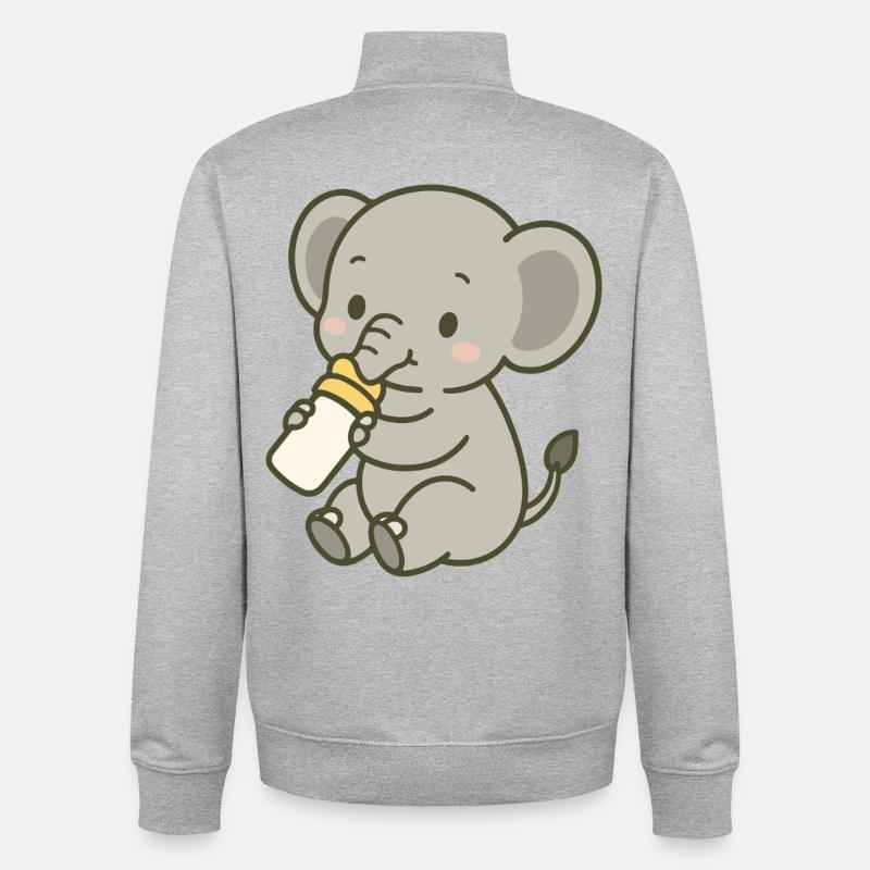 Tiny Trunk Sip - Unisex Organic Zip Sweatshirt von Stanley/Stella - Grau meliert