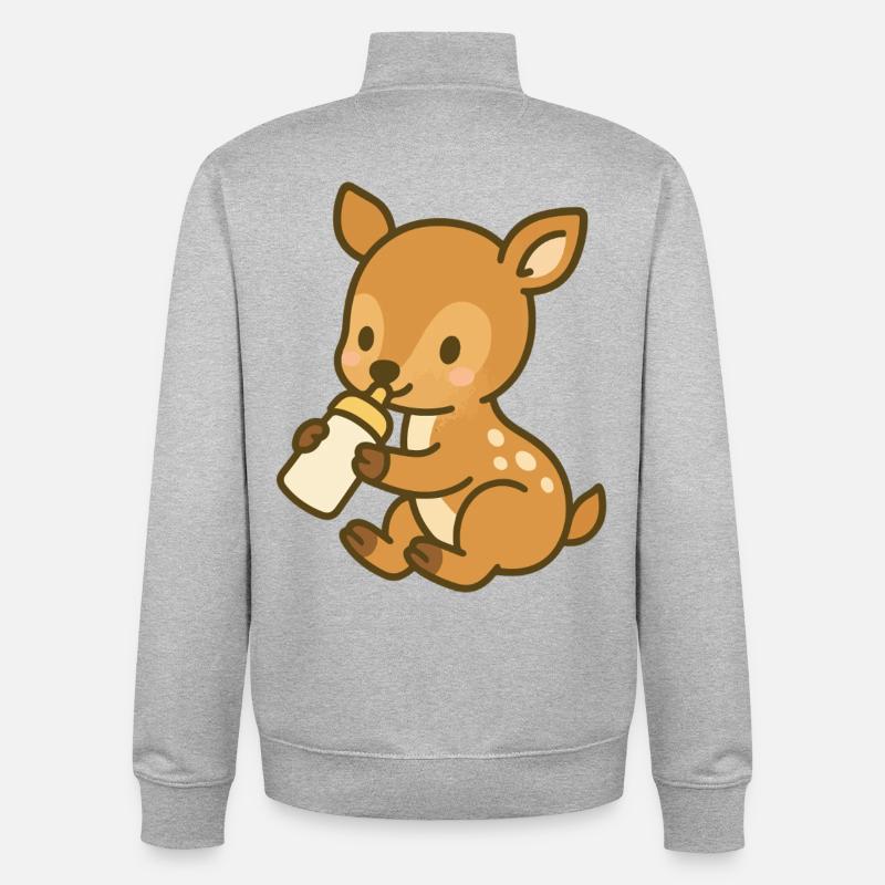 Fläschchen-Kitzliebe - Unisex Organic Zip Sweatshirt von Stanley/Stella - Grau meliert