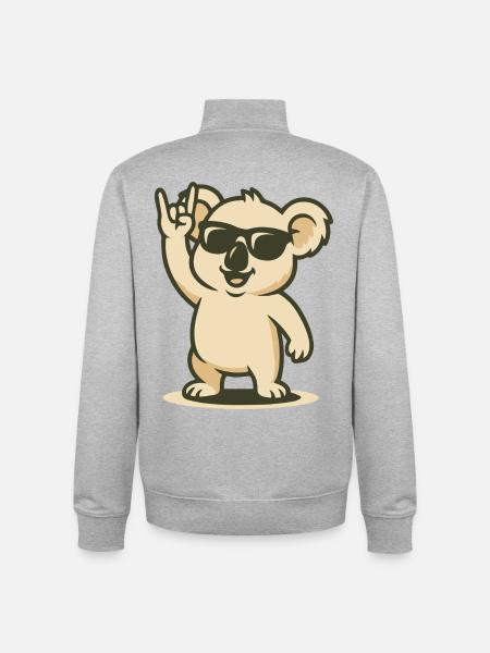 Rock’n’Koala - Sweat zippé unisexe en coton bio Stanley/Stella - gris chiné