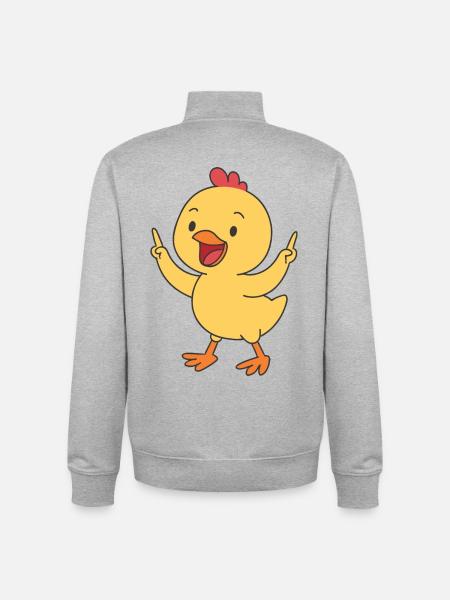 Lucky chicks - Unisex Organic Zip Sweatshirt by Stanley/Stella - heather grey