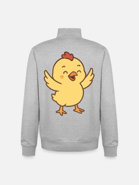 Happy Chick Groove - Unisex Organic Zip Sweatshirt by Stanley/Stella - heather grey