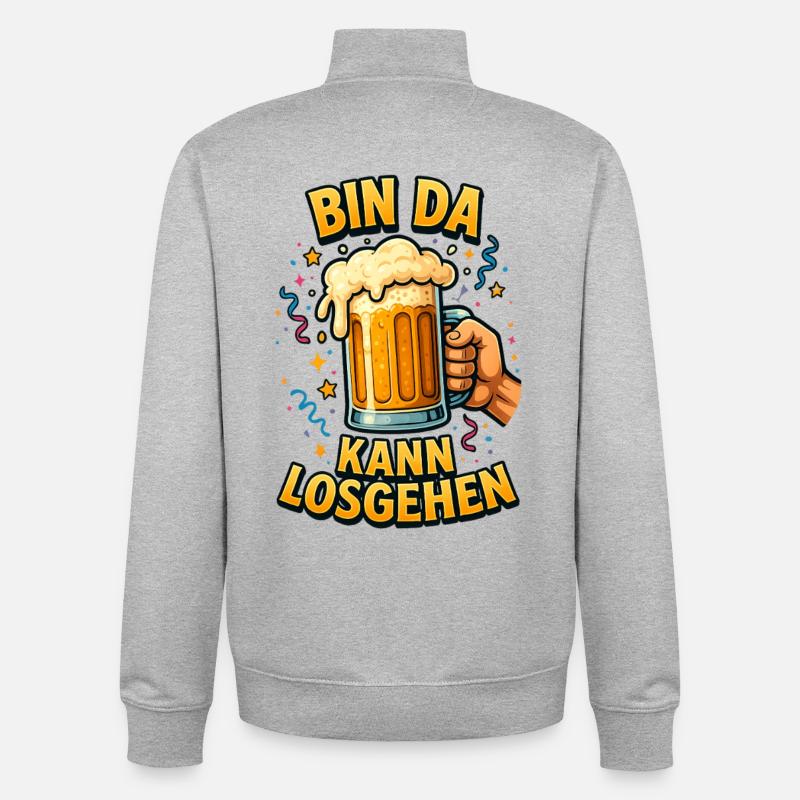 Bier Bierflasche Bierzelt Bierkrug Biergarten - Unisex Organic Zip Sweatshirt von Stanley/Stella - Grau meliert