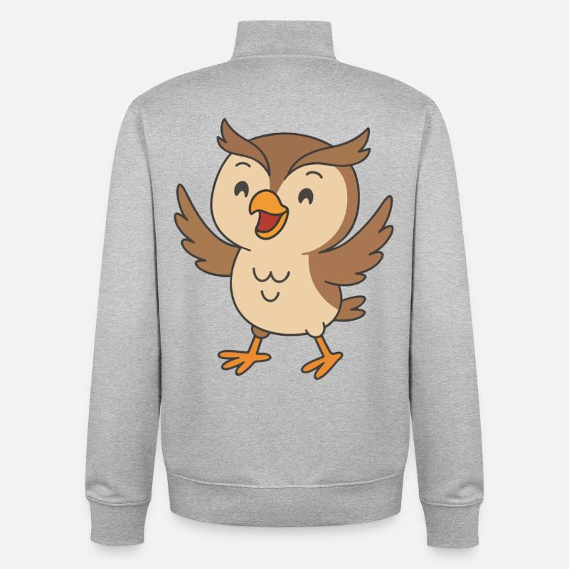 Lachuhu en vol - Sweat zippé unisexe en coton bio Stanley/Stella - gris chiné