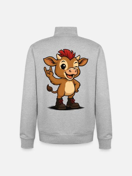 Punk Rock Calf - Unisex Organic Zip Sweatshirt by Stanley/Stella - heather grey