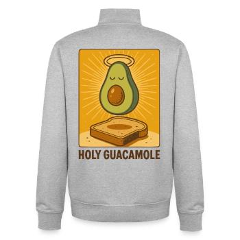 Holy Guacamole Art - Unisex Organic Zip Sweatshirt by Stanley/Stella - heather grey - Back - AI Model Male 185 light (185cm)
