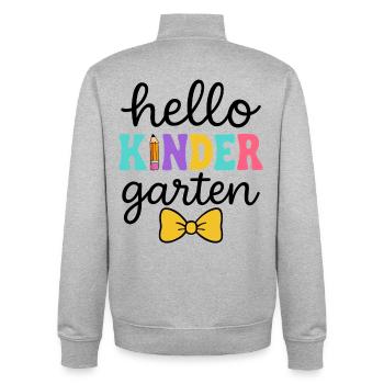 Kinder Cutie T-Shirt – Cute Kindergarten Shirt - Unisex Organic Zip Sweatshirt by Stanley/Stella - heather grey - Back - AI Model Male 185 light (185cm)