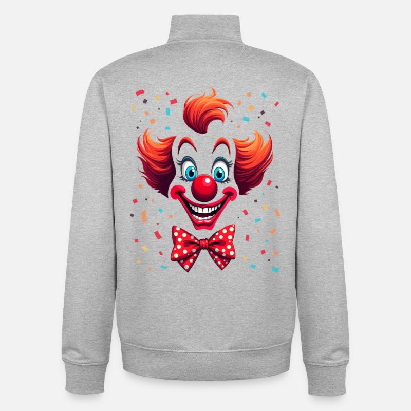 Clown coquin avec design de confettis - Sweat zippé unisexe en coton bio Stanley/Stella - gris chiné