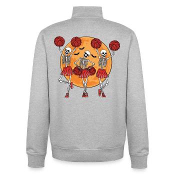 Filles squelettes dansantes avec des pompons - Sweat zippé unisexe en coton bio Stanley/Stella - gris chiné - Dos - AI Model Male 185 light (185cm)