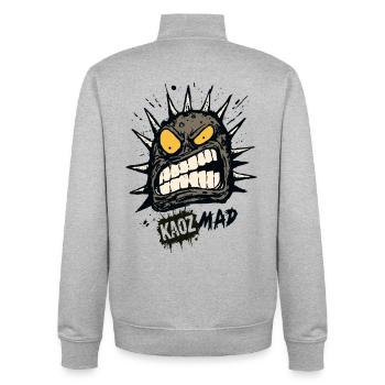 Wütendes Monster  - Unisex Organic Zip Sweatshirt von Stanley/Stella - Grau meliert - Hinten - AI Model Male 185 light (185cm)