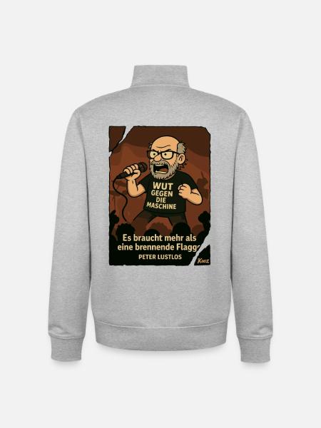 Protestierender Peter Lustlos mit Mikrofon - Unisex Organic Zip Sweatshirt von Stanley/Stella - Grau meliert