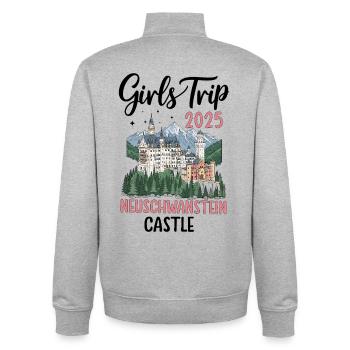 Girls Trip 2025 Neuschwanstein Castle - Unisex Organic Zip Sweatshirt von Stanley/Stella - Grau meliert - Hinten - AI Model Male 185 light (185cm)