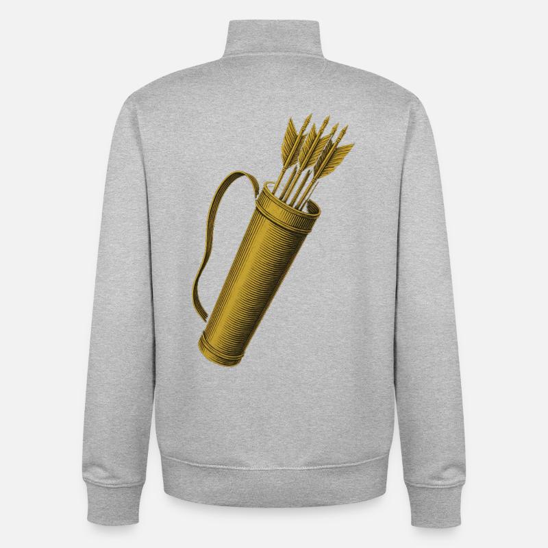 Bogenschießen Bogen Pfeil Köcher Bogenschütze - Unisex Organic Zip Sweatshirt von Stanley/Stella - Grau meliert
