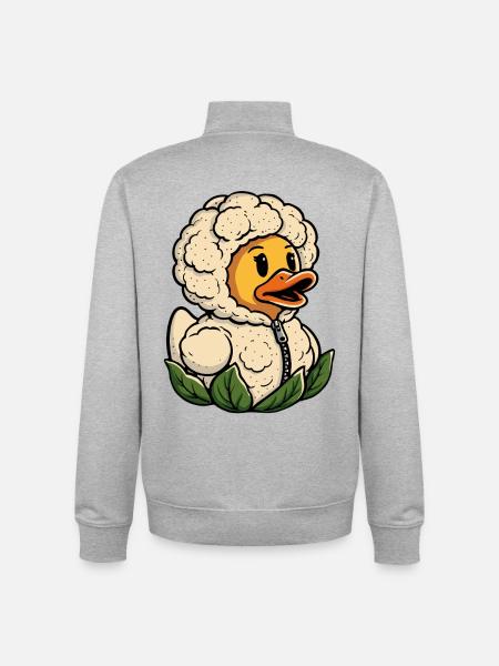 Blumenkohl Ente Gummiente Quietscheente Badeente  - Unisex Organic Zip Sweatshirt von Stanley/Stella - Grau meliert