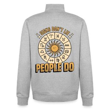 Astrologer Signs Don't Lie People Do Astronomer - Unisex Organic Zip Sweatshirt von Stanley/Stella - Grau meliert - Hinten - AI Model Male 185 light (185cm)