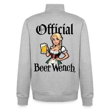 Beer Wench officielle - Sweat zippé unisexe en coton bio Stanley/Stella - gris chiné - Dos - AI Model Male 185 light (185cm)